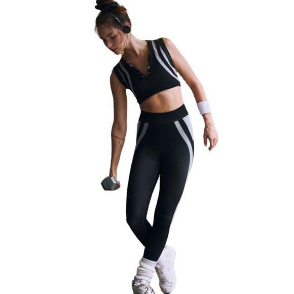 FP Movement by Free People Pants - Free People Movement Free Kick Leggings NWOT Size M/L Black Combo